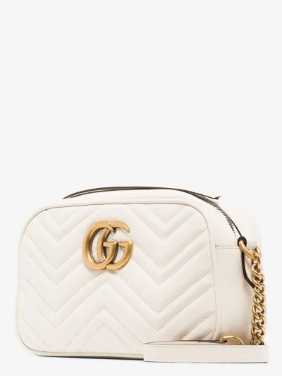 white GG marmont camera quilted shoulder bag